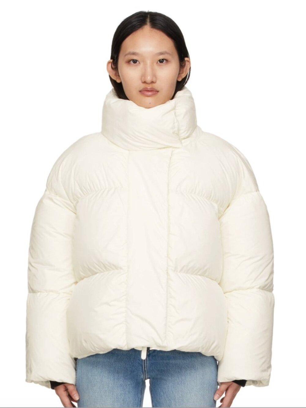 Khaite Puffer Jacket Size Small in White Ivory